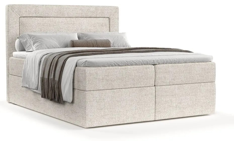 Kremowe łóżko boxspring ze schowkiem 180x200 cm Imagine – Maison de Rêve