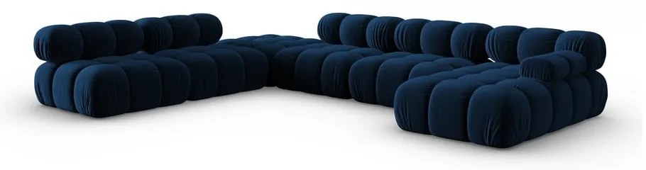 Niebieska aksamitna sofa 379 cm Bellis – Micadoni Home
