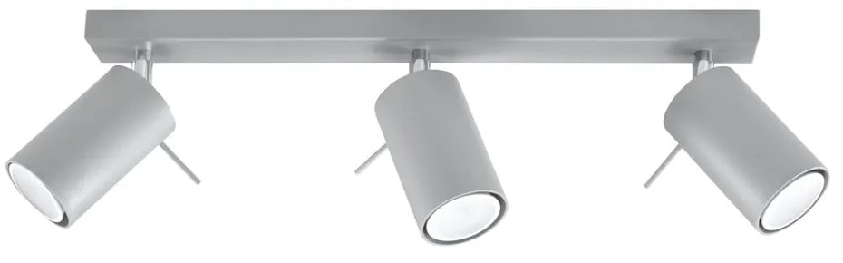 Szara lampa sufitowa Nice Lamps Etna, dł. 45 cm