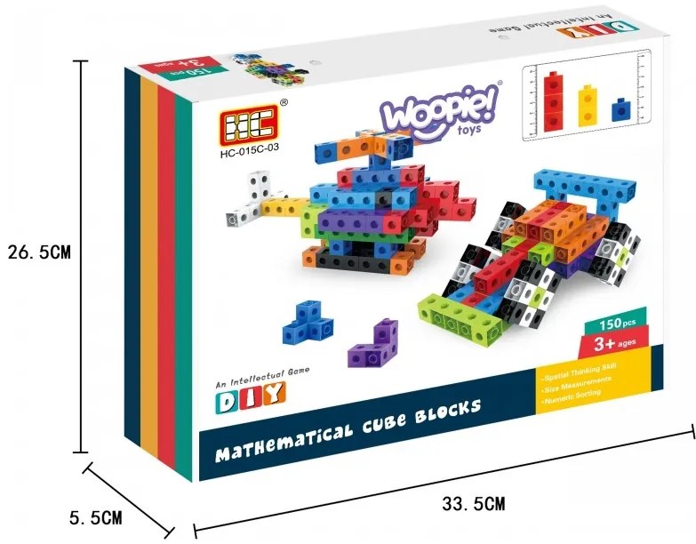 Woopie klocki konstrukcyjne 3d sześciany 150 el.