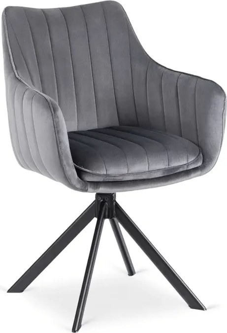 Zestaw Stół Rozkładany VERONA 160-240 cm Czarny Marmur/Czarny i 4 Krzesła MUMBAI 2 Szare