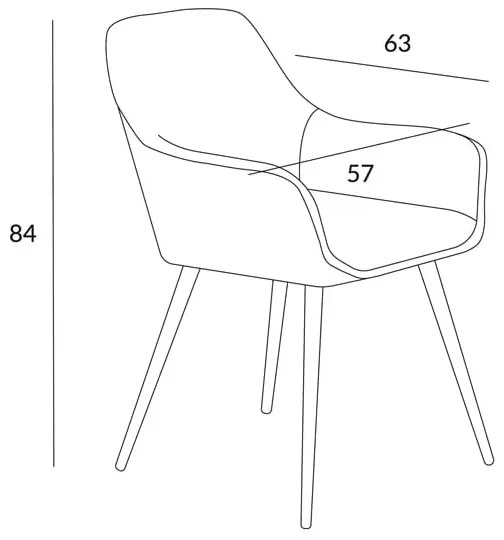 Krzesło welurowe FLOSSI z podłokietnikami granatowe HOMLA