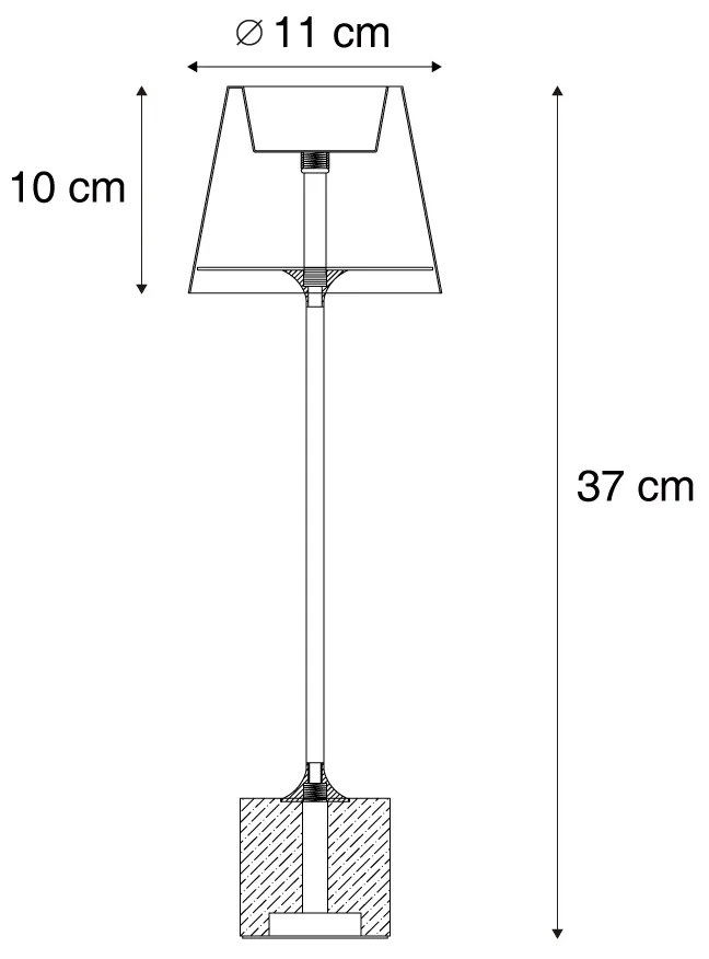 Nowoczesna lampa stołowa ciemny brąz 37 cm z LED ściemnialna IP54 ładowalna - Topi Nowoczesny Oswietlenie wewnetrzne