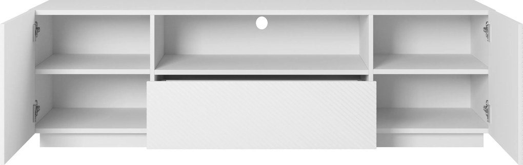 Szafka RTV Asha 167 cm z szufladami - biały mat