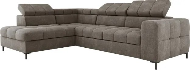 Narożnik PABLOS układ L strona Lewa w tkaninie VOGUE 04 regulowane zagłówki z funkcją spania