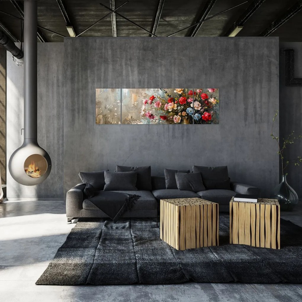 Obraz - Wazon z kwiatami (170x50 cm)