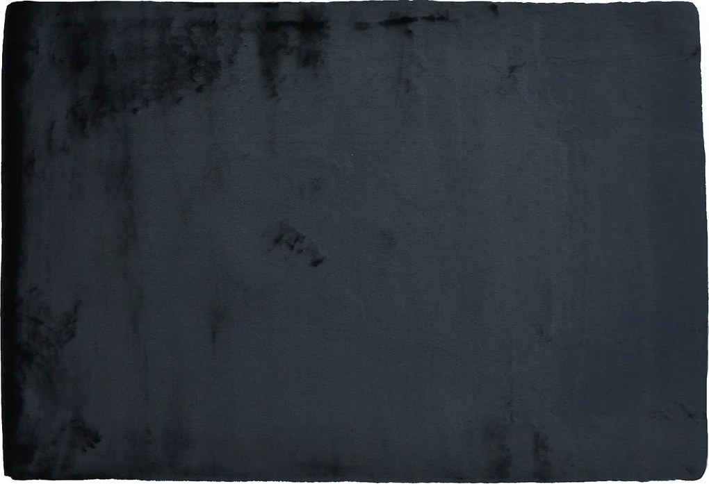 Dywan shaggy z długim włosiem z efektem futra - 160 x 230 cm - Czarny - BUNNY