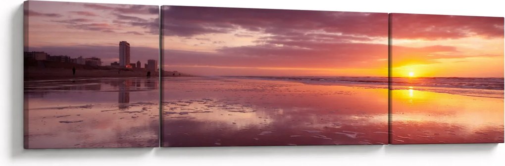 Obraz - Plaża o zachodzie słońca (170x50 cm)