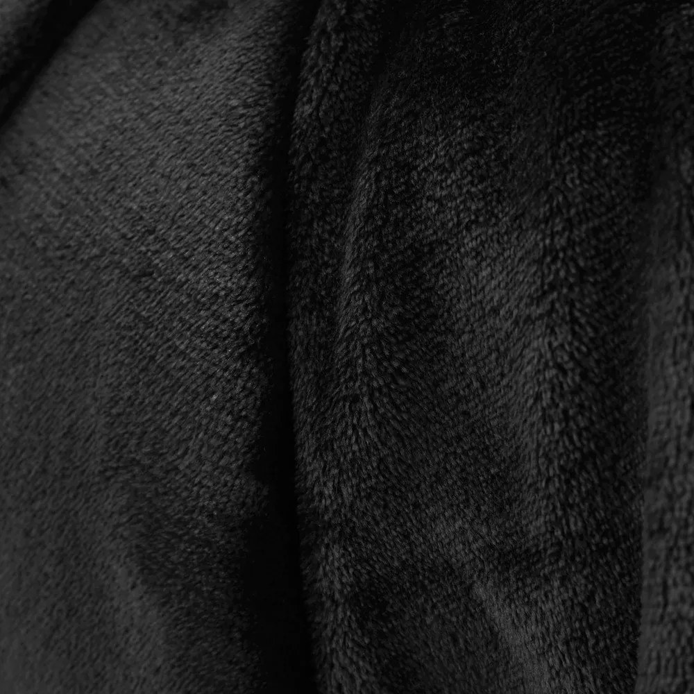 Czarny koc z mikropluszu 130x170 cm Raschel Velvet – Catherine Lansfield