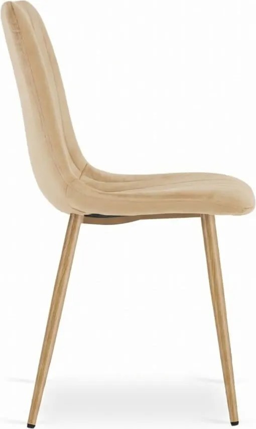 Kremowe aksamitne krzesło LAVA BUTTER CREAM