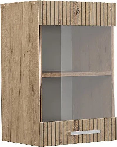 Szklana szafka kuchenna dąb rzemieślniczy 40x31x60 r-line