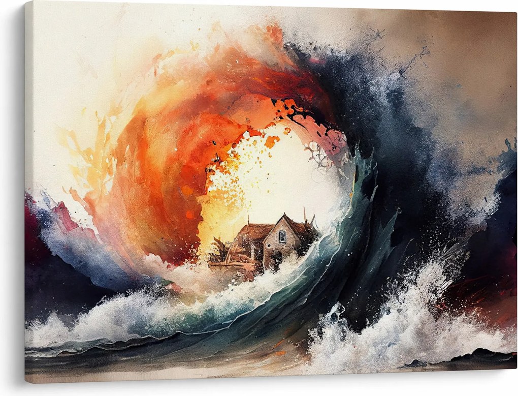 Obraz - W wirze powodzi, akwarela (70x50 cm)
