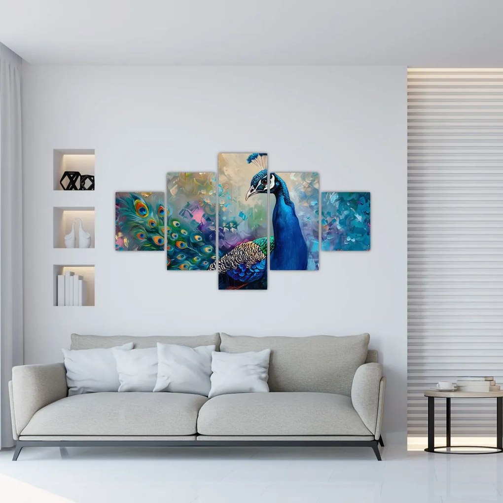 Obraz - Malowanie pawia (125x70 cm)