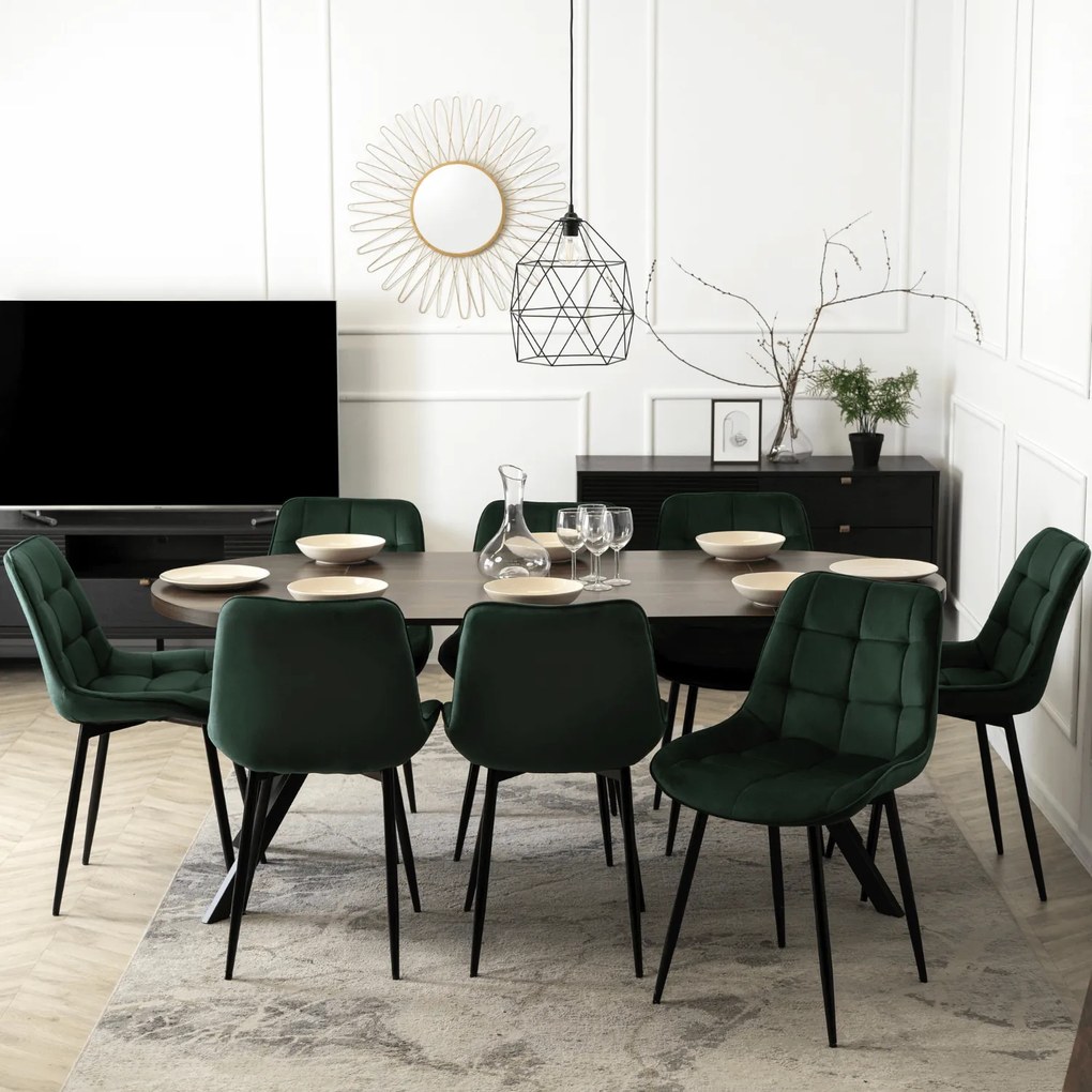 Stół Okrągły Rozkładany LUGO 90-190 cm Orzech/Czarny Loft