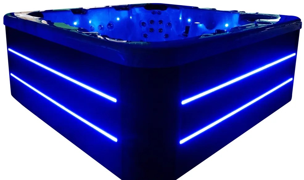 JACUZZI OGRODOWE PREMIUM WANNA SPA 5-OSOBOWA WHITE OBUDOWA BROWN LED 230x230 CM