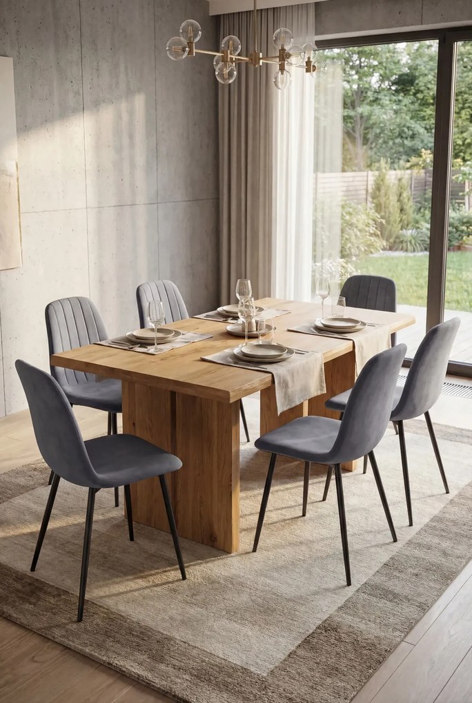 Zestaw 2 grafitowych krzeseł welurowych P0-W58