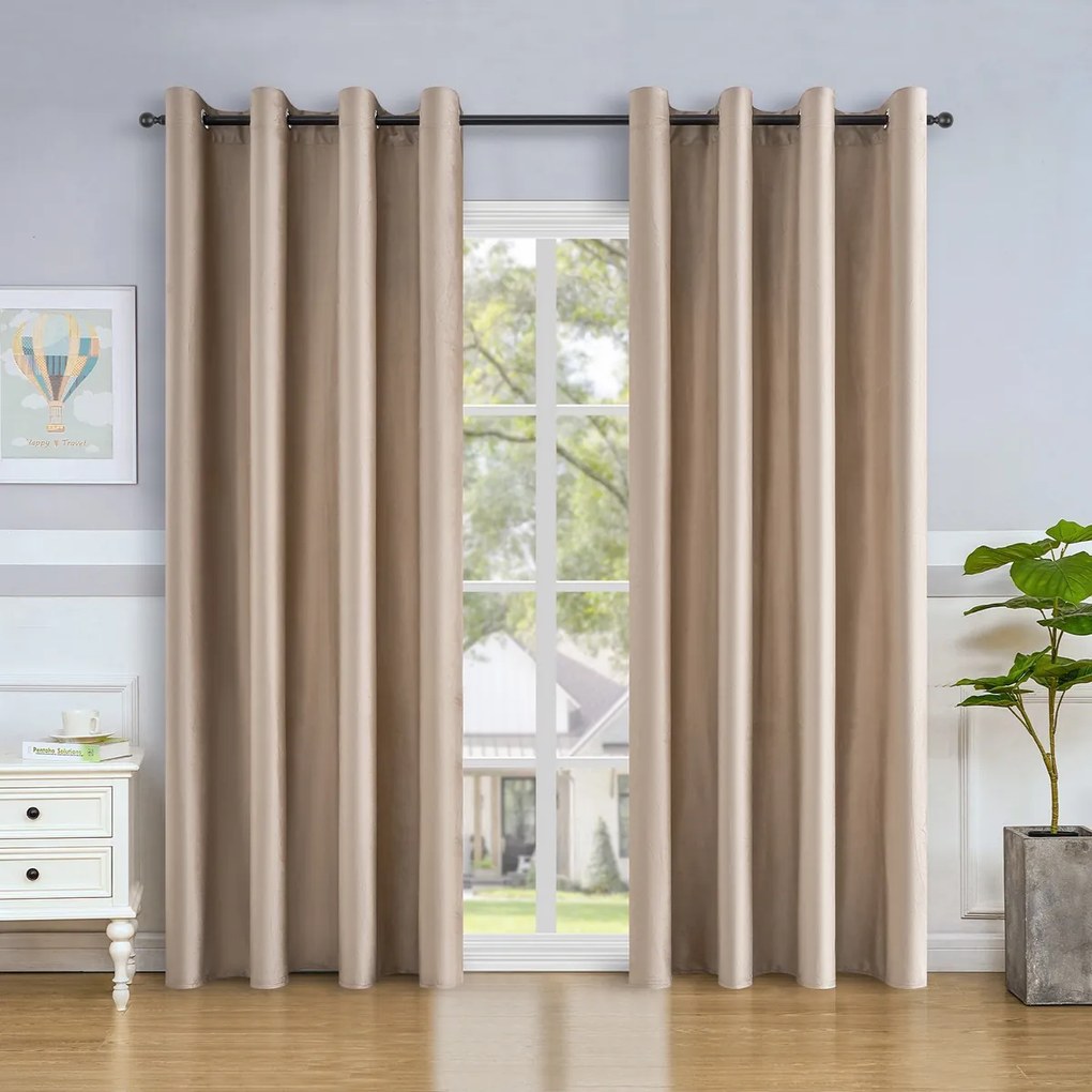 4Home Zasłona zaciemniająca Manila beżowy, 150 x 250 cm