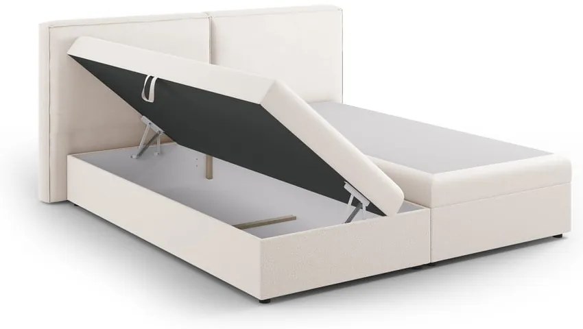 Kremowe łóżko boxspring ze schowkiem 180x200 cm Arendal – Cosmopolitan Design
