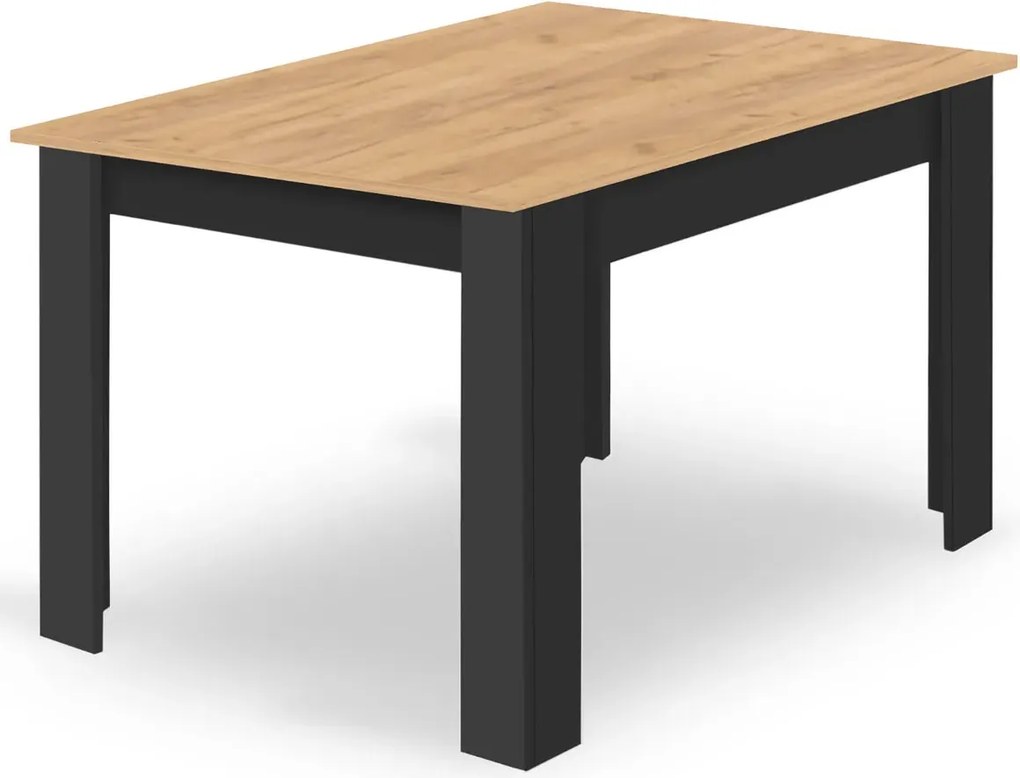 Stół prostokątny w stylu skandynawskim dąb artisan + czarny R0-M71