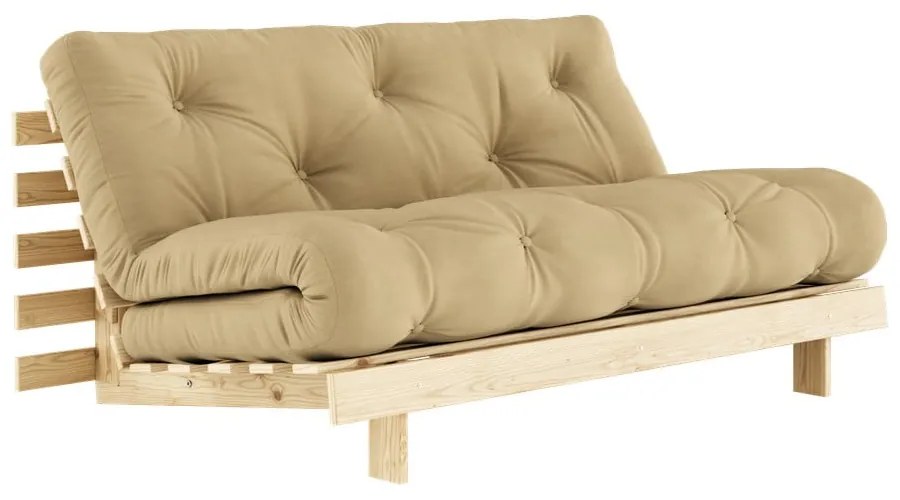 Żółta rozkładana sofa 160 cm Roots – Karup Design