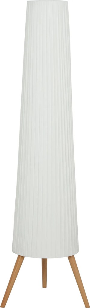 HOMCOM Lampa stojąca LED do salonu ściemnialna, trójnóg drewniany, włącznik nożny, 46 x 46 x 153 cm, Weiß
