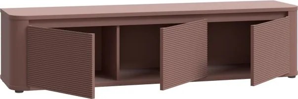 Trzydrzwiowa szafka RTV Breathtaker 170 cm, kolor terakota