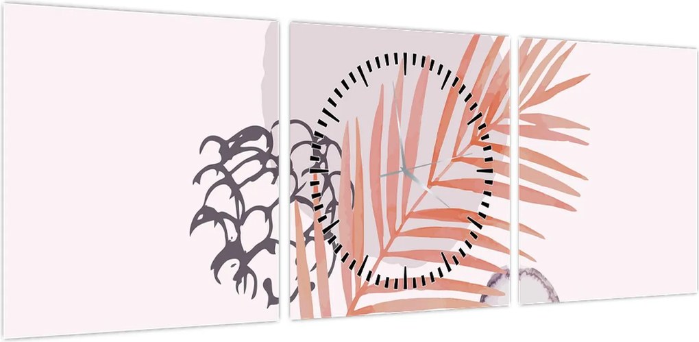 Obraz - Fioletowy minimalizm N⁰3 (z zegarem) (90x30 cm)