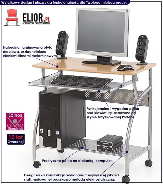 Komputerowe biurko na kółkach R6-P86