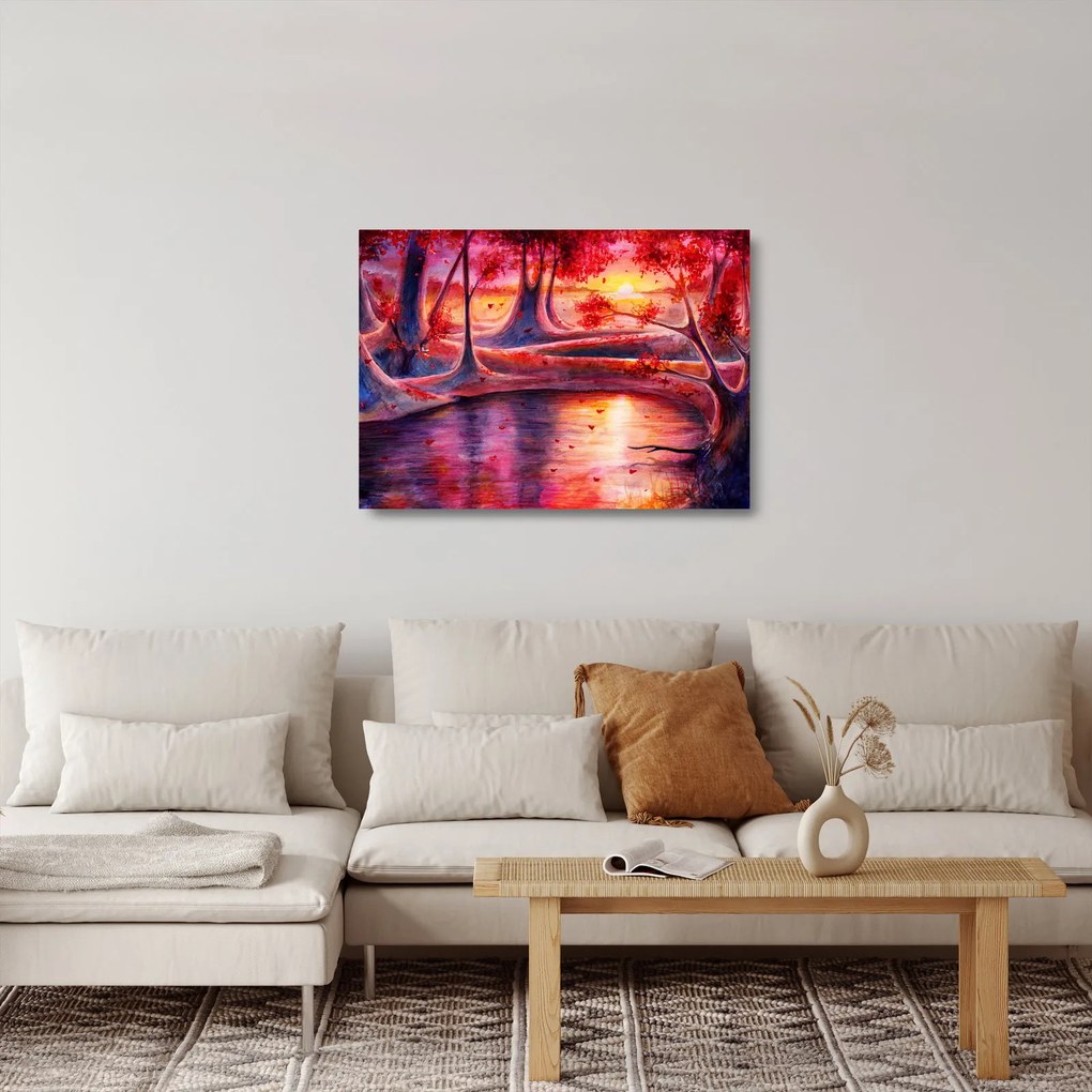 Obraz na szkle magicznego lasu (70x50 cm)