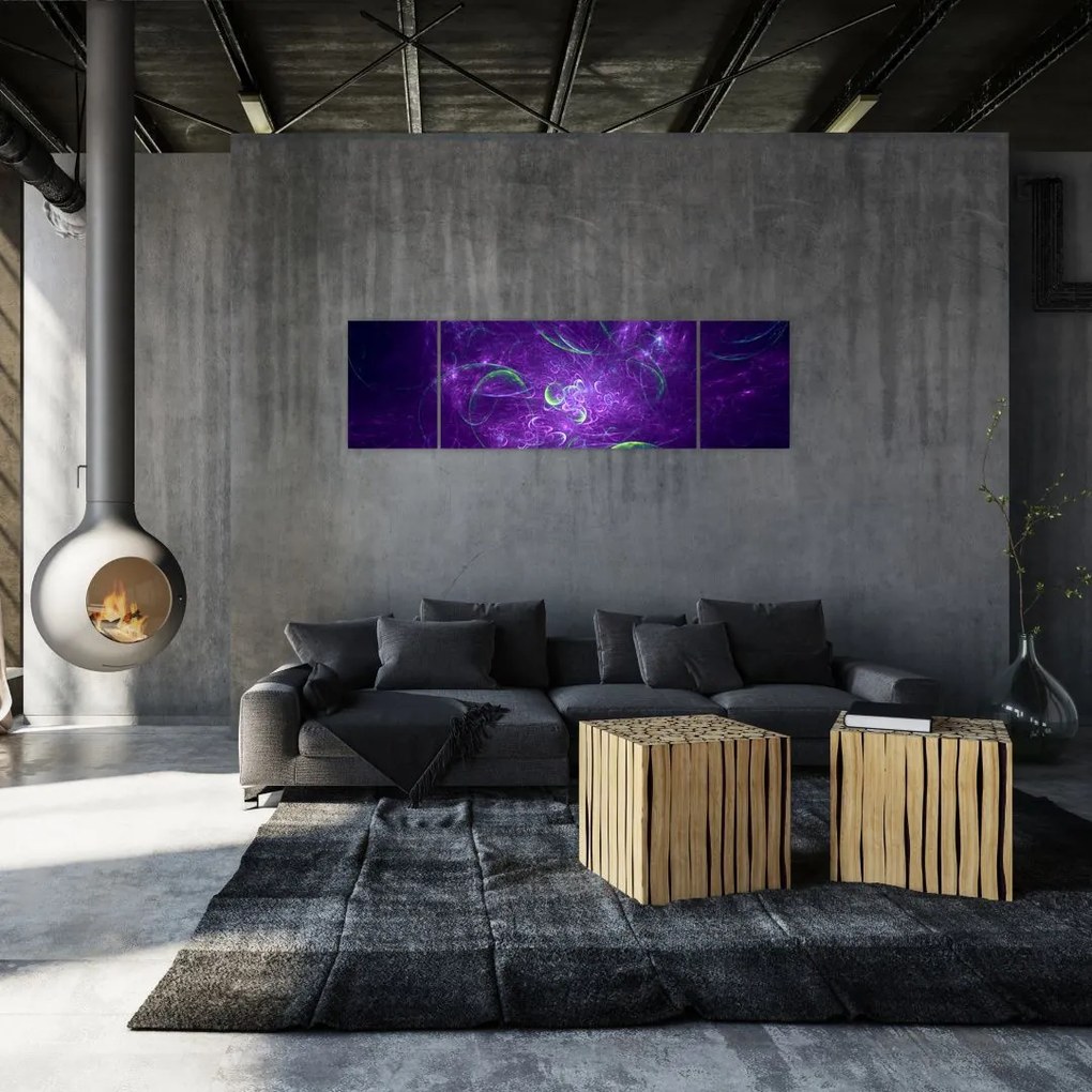 Obraz - fioletowa abstrakcja (170x50 cm)