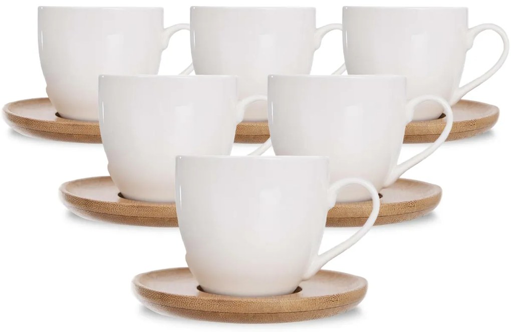 Orion Komplet prezentowy filiżanek porcelanowych z talerzykami WHITELINE, 6 szt.