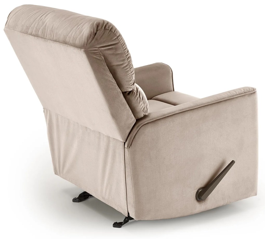 KARIM Fotel wypoczynkowy Beżowy Funkcja kołyski Klasyczny Tkanina