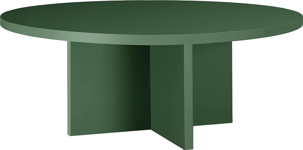 Okrągły stolik kawowy z laminowanym blatem 3 cm zielony Cedar 100 cm