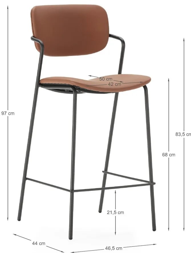 Ceglaste hokery zestaw 2 szt. (wysokość siedziska 68 cm) Maika – Marckeric