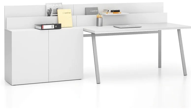 Dodatkowa szafka do biurka LAYERS, krótka, biała