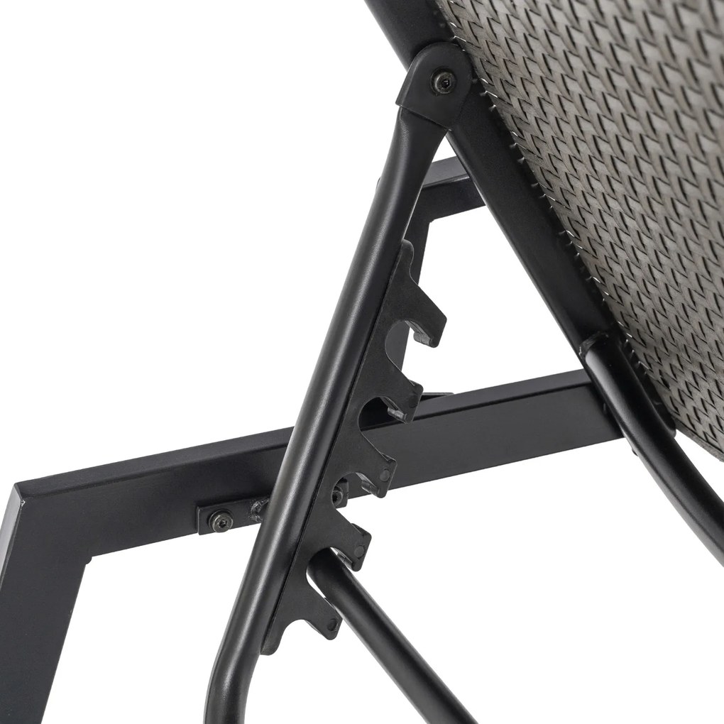 Leżak Ogrodowy ROULE Technorattan Czarny