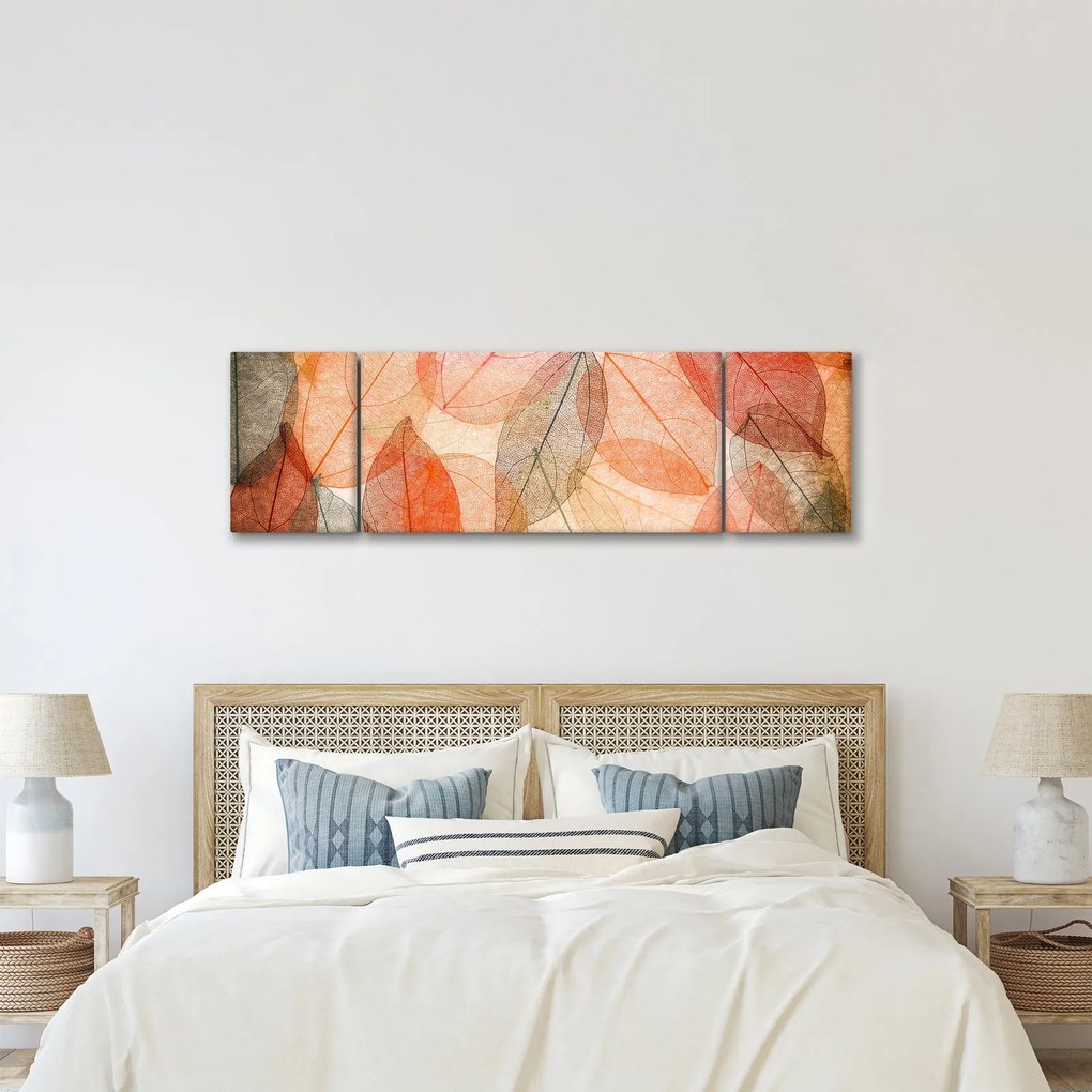 Obraz malowanych jesiennych liści (170x50 cm)
