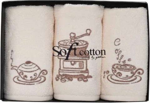 Ręczniki kuchenne COFFEE, 3 szt Beżowy
