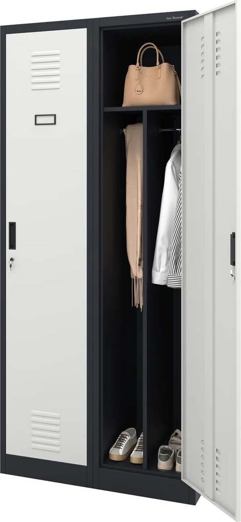 Szafa socjalna czterokomorowa Kacper 80x50x180 cm antracyt/biały