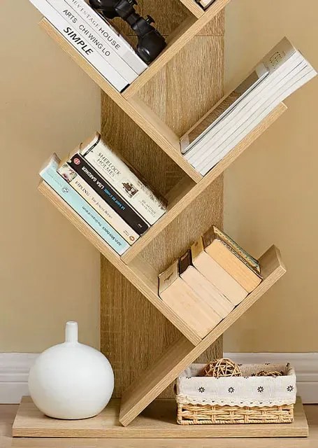 Nowoczesny regał typu drzewko dab sonoma M5-S28