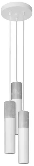 Biała lampa wisząca tuba w stylu loft - S756-Borgis