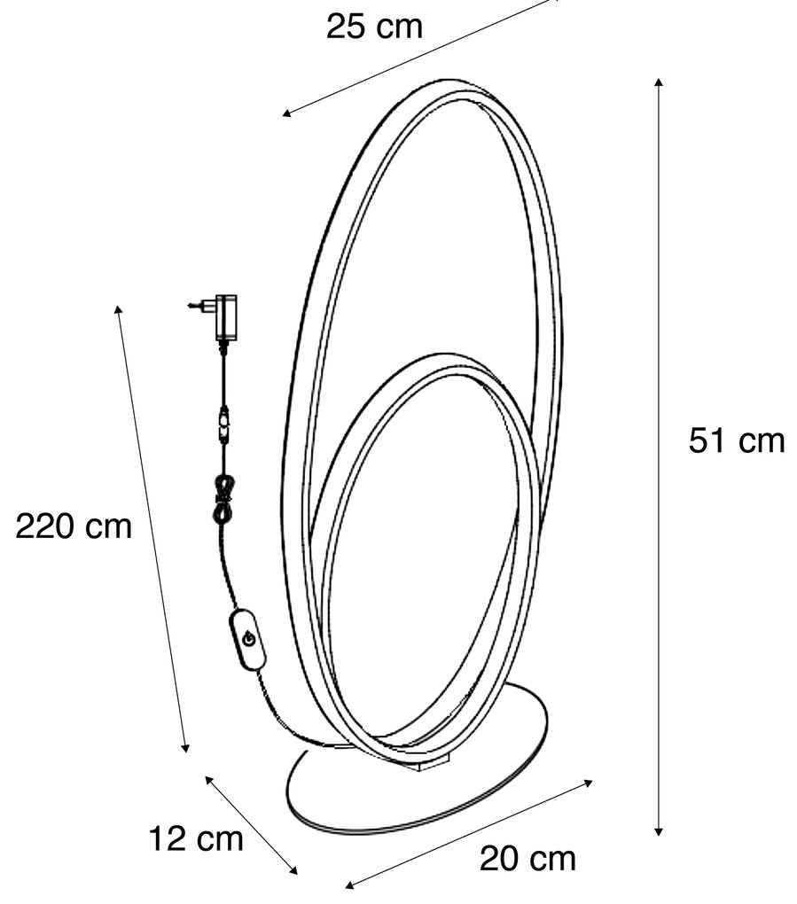 Designerska lampa stołowa beżowa z wbudowaną diodą LED z 3-stopniową regulacją jasności - BoomerangDesignerski Oswietlenie wewnetrzne