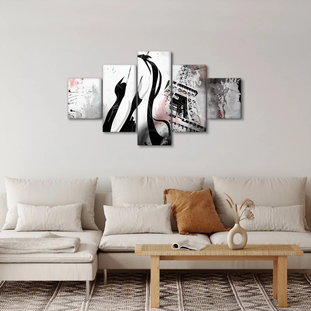Obraz - Dama i Wieża Eiffla (125x70 cm)