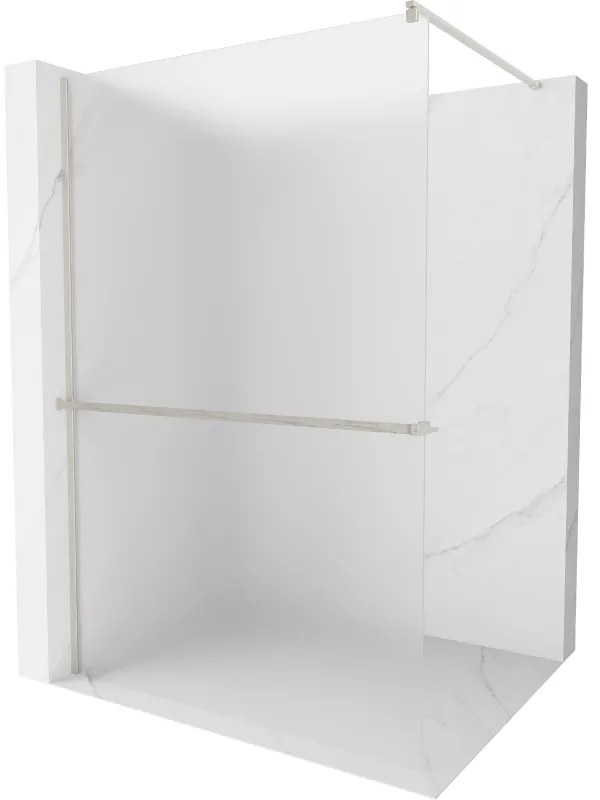 Mexen Kioto+ ścianka prysznicowa z półką Walk-in 70 x 200 cm, szron, nikiel szczotkowany - 800-070-121-97-30