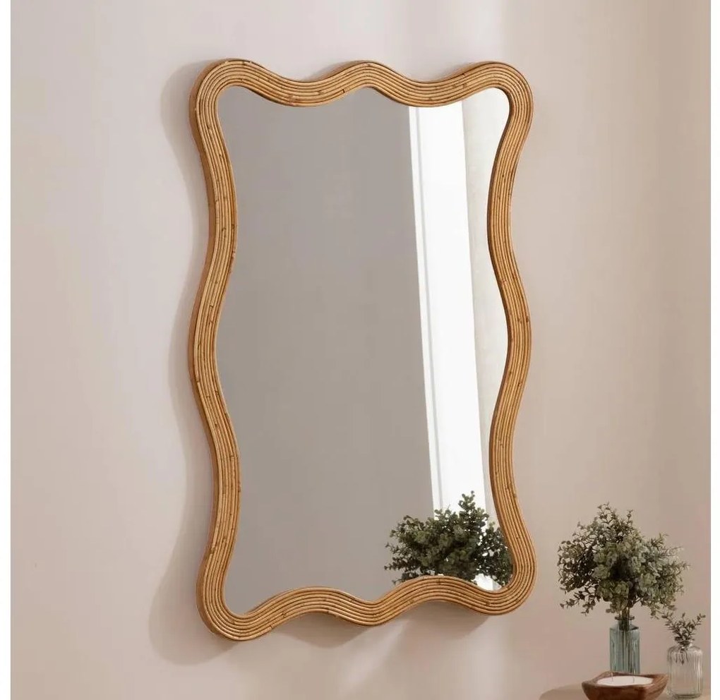 Atmosphera - Lustro ścienne MAGGIE 100x70 cm rattan