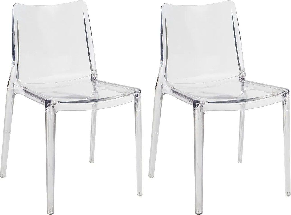 Zestaw 2 krzeseł z poliwęglanu - Kryształowy - RANZAKA
