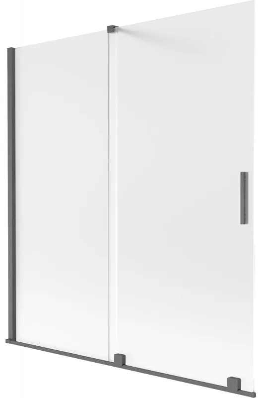 Mexen Velar parawan nawannowy 2-skrzydłowy rozsuwany 150 x 150 cm, szron, gun gray szczotkowany - 896-150-000-31-66