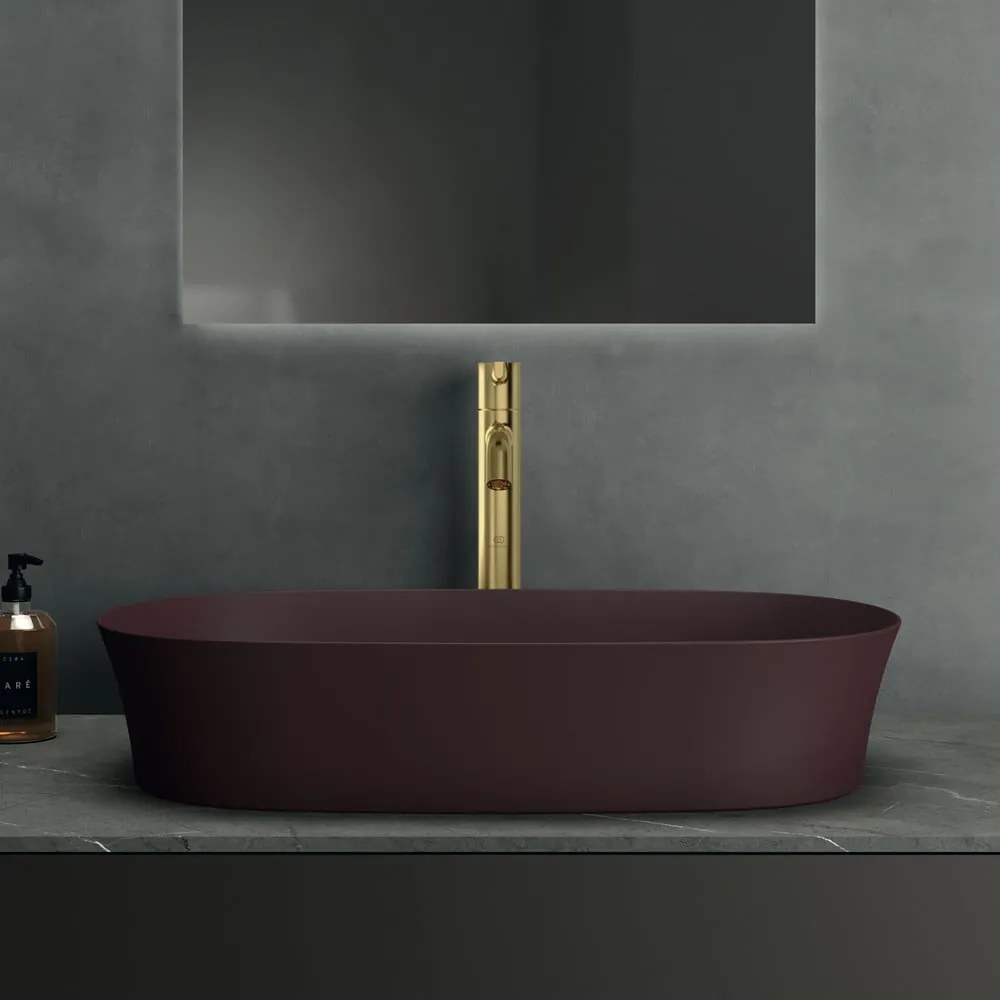 Bordowa ceramiczna umywalka 60x38 cm Ipalyss – Ideal Standard