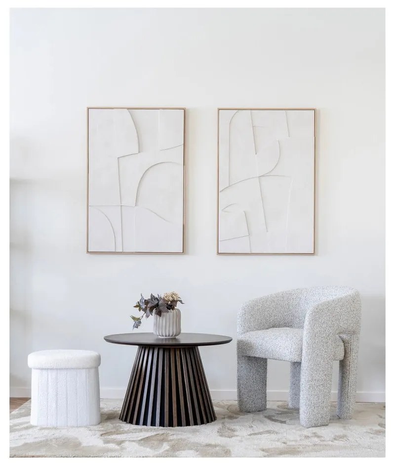 Biały puf z materiału bouclé Medford – House Nordic