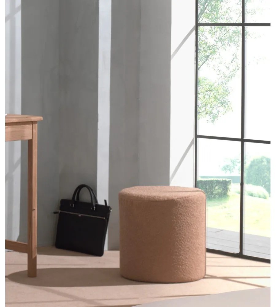 Brązowy puf dziecięcy z materiału bouclé Forrest – Vipack
